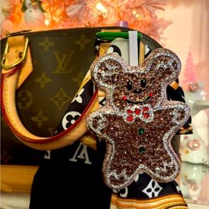 Mickey gingerbread bag charm Swarovski crystal